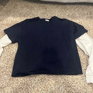 Navy and white John galt long sleeve shirt. Size small